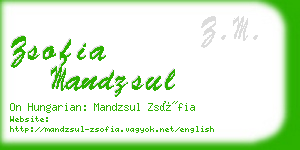 zsofia mandzsul business card